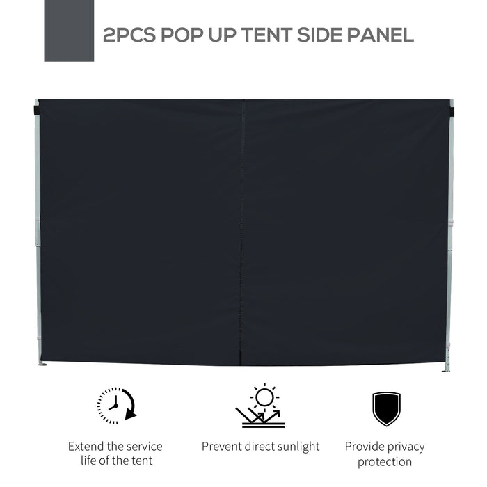 3M Gazebo - Interchangeable Side Wall Panels in Black - Ideal for Outdoor Shelter and Privacy