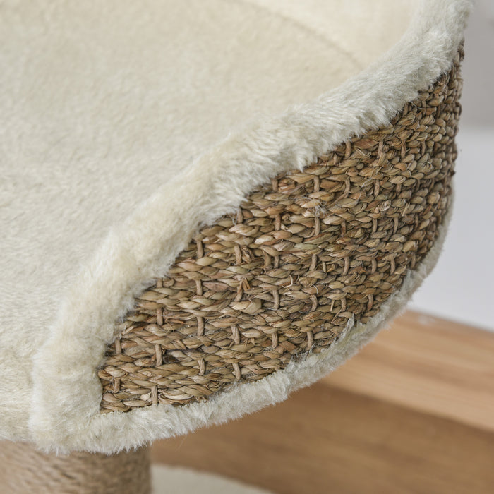Basics Tower - Cat Tree with Bed, Scratching Post & Dangling Ball Perch - Ideal for Kitten Play & Lounge, Beige