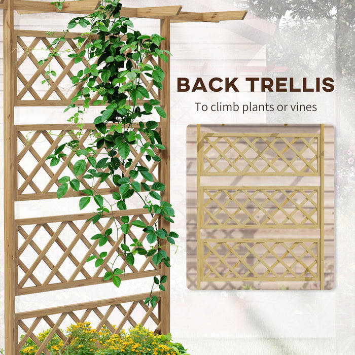Raised Wooden Trellis Planter Box - Ideal for Vegetables, Herbs, and Flowers Gardening - Enhances Garden Space with Natural Aesthetics