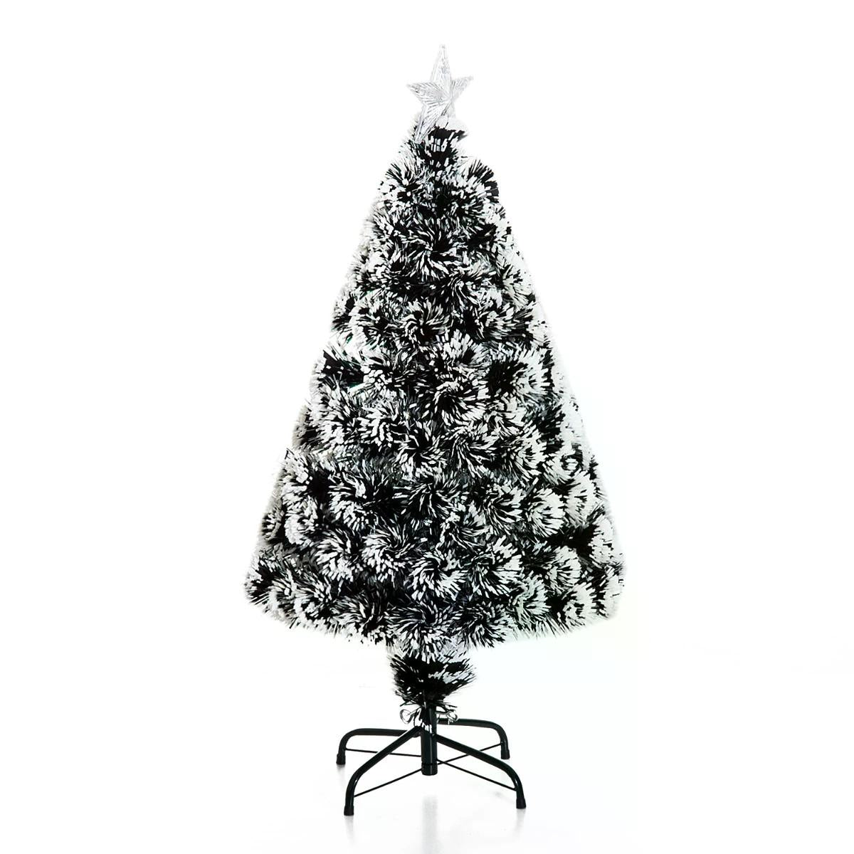 Artificial Pre-Lit LED Christmas Tree - 4ft 120cm Dual-Toned Green and White - Perfect for Holiday Home Decor & Festive Celebrations