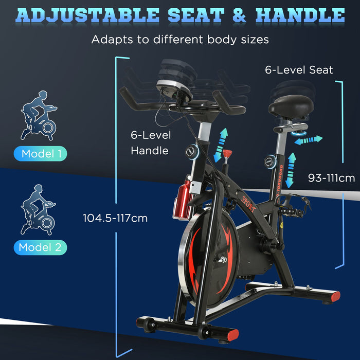 Stationary Fitness Bike with 10KG Flywheel - Indoor Aerobic & Cardio Workout Cycling Machine, Upright Design with LCD Monitor - Ideal for Home Fitness Enthusiasts