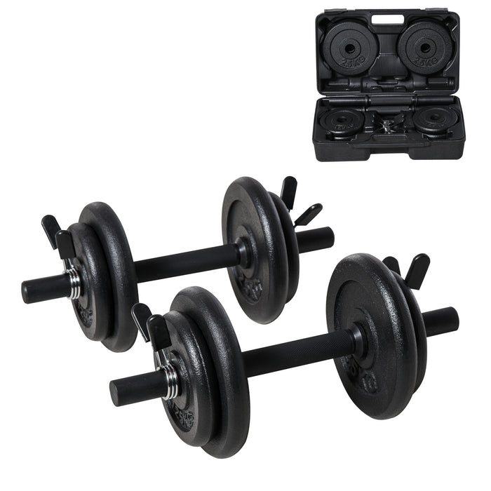Adjustable Dumbbell Set with Solid Handle - Portable, Easy-to-Store Weights with Carry Case for Fitness Enthusiasts - Ideal for Men and Women’s Full-Body Workouts, Home and Office Use