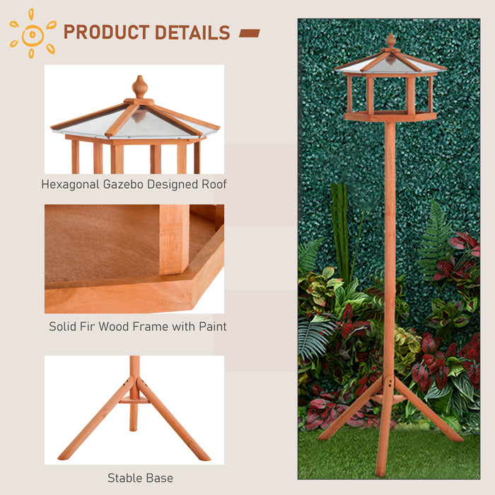 Woodland Whisper Bird Feeder Station with Sturdy Base - Weather-Resistant Outdoor Wood Feeder for Wild Birds - Attracts Songbirds to Gardens, Patios & Balconies