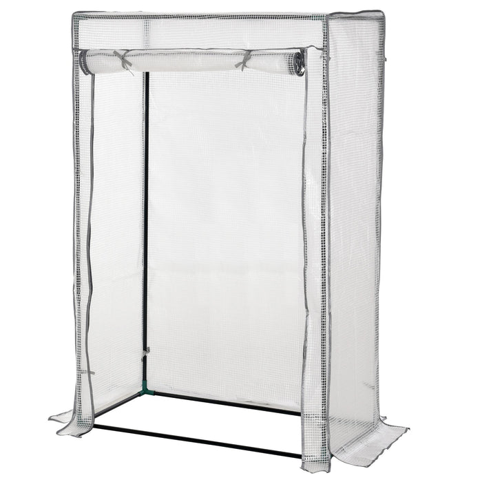 Greenhouse with Sturdy Steel Frame and PE Cover - 100x50x150cm with Roll-up Door for Effective Ventilation - Ideal for Backyard, Balcony, and Garden Growing Environments