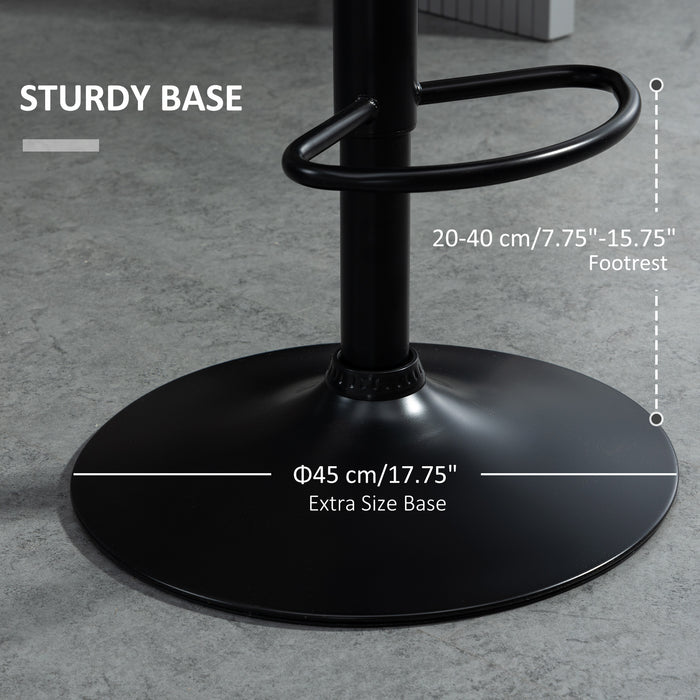 Luxury Velvet Bar Stools - Set of 2 Adjustable Metal Frame Barstools with Footrest and Round Base - Elegant Seating for Home Bar or Kitchen Island