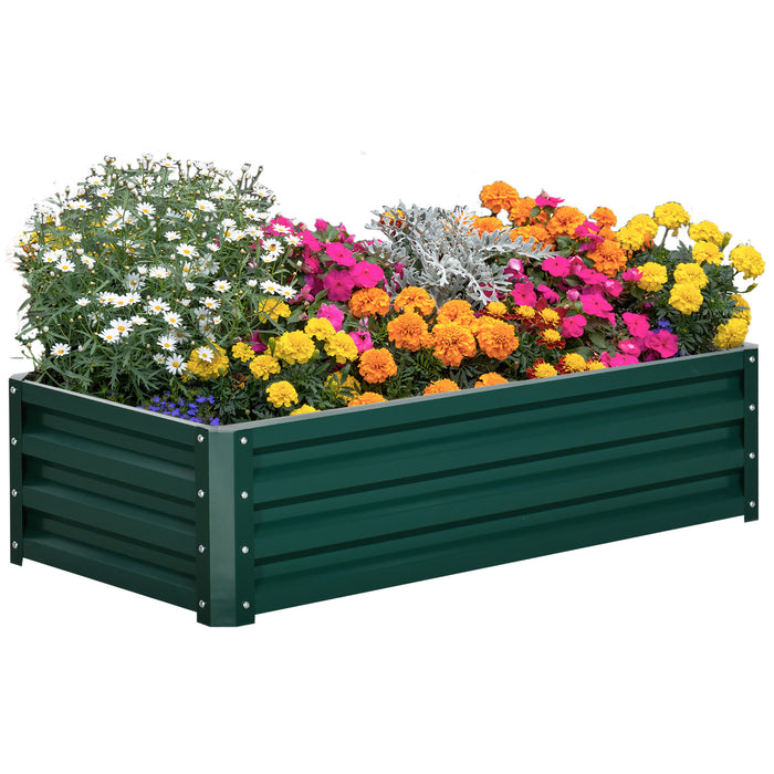 Galvanized Steel Raised Garden Beds - Durable Outdoor Planter Boxes for Herbs and Vegetables - Ideal for Patio, Backyard, and Balcony Gardening