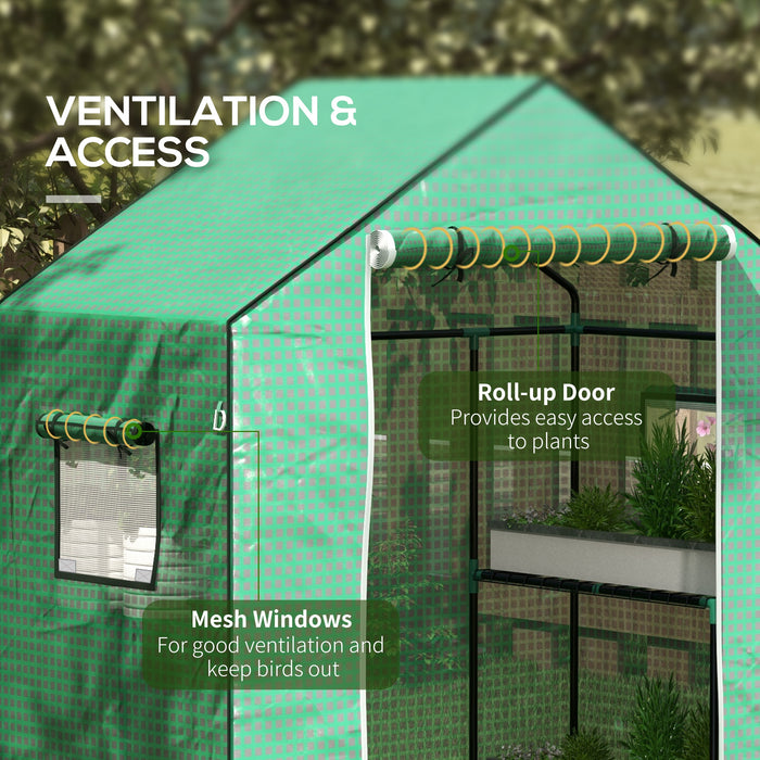 Walk-in PE Greenhouse Cover with Roll-up Door - Durable Plant Protection Hot House Cover, 140x73x190cm with Windows - Ideal for Gardeners and Growing Vegetables