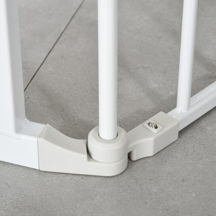 Pet Safety Gate 3-Panel - Adjustable Metal Playpen & Fireplace Barrier with Walk-Through Door - Ideal for Protection & Room Division