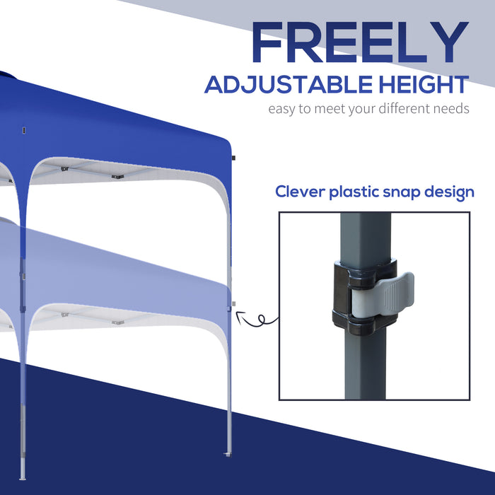 Pop Up Gazebo 3x3m - Height Adjustable, Foldable Canopy Tent with Carry Bag and Wheels - Includes 4 Leg Weight Bags, Perfect for Outdoor Events, Blue