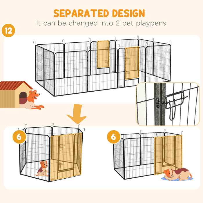 Heavy Duty Puppy Playpen - 12-Panel Pet Exercise Enclosure - Ideal for Small to Large Dogs Indoor/Outdoor Play