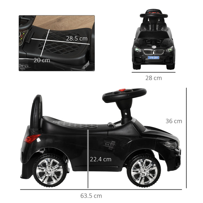 Baby Toddler Ride-On Walker - Foot-Powered Sliding Car for Kids, Black Finish - Encourages Motor Skills and Independence for Youngsters