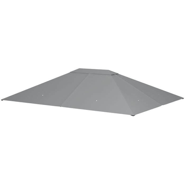 3 x 4m Gazebo Canopy Top Cover - Weather-Resistant Roof Replacement in Light Grey - Ideal for Outdoor Shelter and Patio Enhancement
