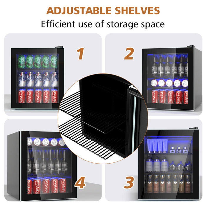 46L Mini Fridge Beverage Cooler - Low Noise Drink Dispenser Refrigerator - Ideal for Office and Home Use