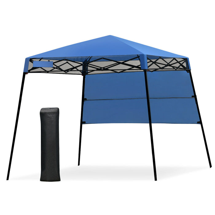 Pop Up Gazebo 1.8M x 1.8M with 1 Side Panel - Durable Blue Outdoor Shelter - Ideal for Garden Parties and Outdoor Events