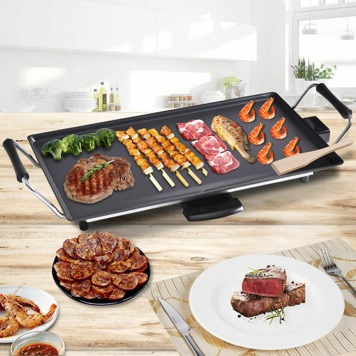 Electric Teppanyaki Table Griddle - 48 x 27cm cooking surface area - Ideal for Indoor Grilling and Cooking Parties