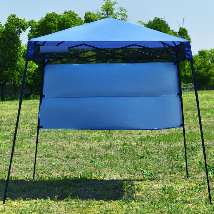 Pop Up Gazebo 1.8M x 1.8M with 1 Side Panel - Durable Blue Outdoor Shelter - Ideal for Garden Parties and Outdoor Events