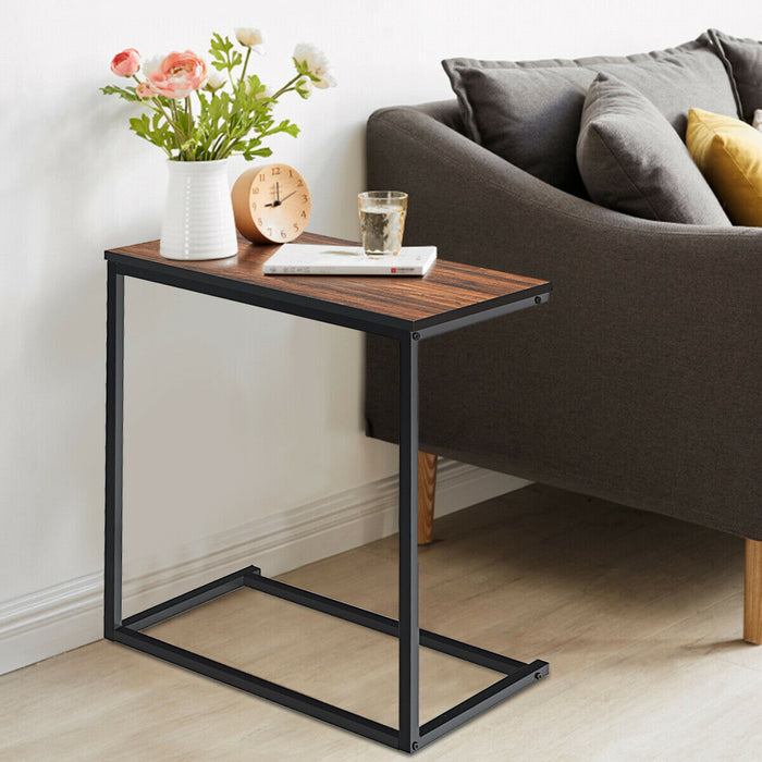 Industrial Style Brand - C Shaped Side and End Table - Perfect for Urban Living Spaces and Modern Layouts