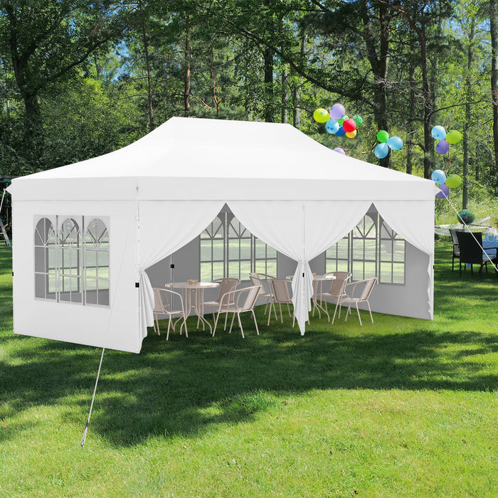 Pop-up Canopy Tent Brand - Portable Shelter with 6 Detachable Sidewalls and Easy Transport Bag - Ideal Outdoor Solution for Events and Gatherings
