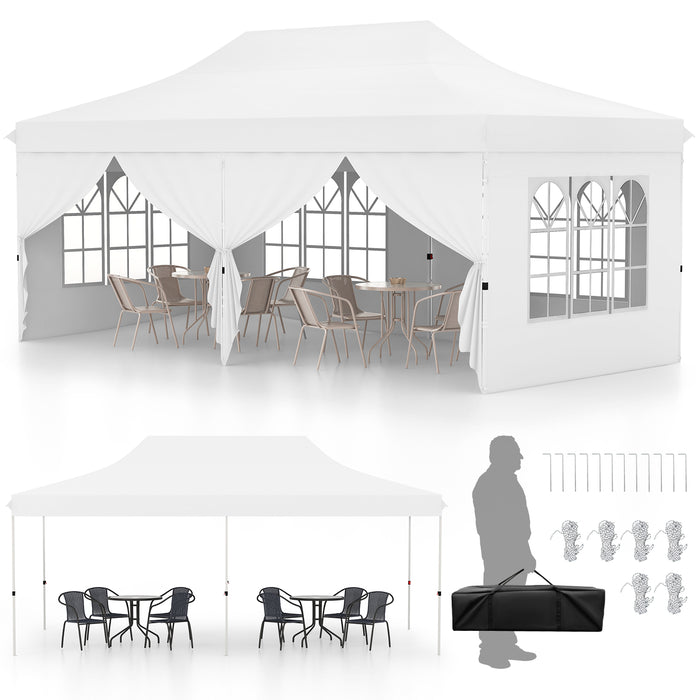 Pop-up Canopy Tent Brand - Portable Shelter with 6 Detachable Sidewalls and Easy Transport Bag - Ideal Outdoor Solution for Events and Gatherings