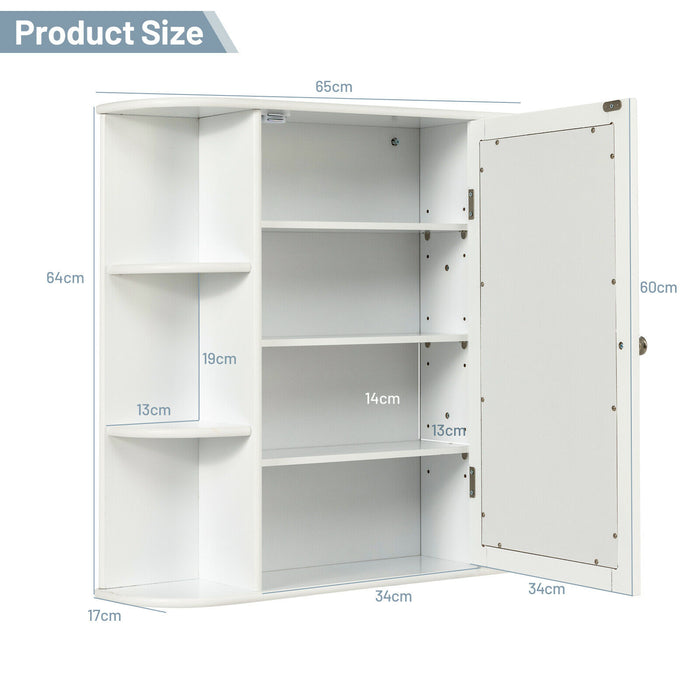 Mirrored 3-Tier Wall Cabinet - Grey Finish, Bathroom Storage Solution - Ideal for Organizing Personal Hygiene Products