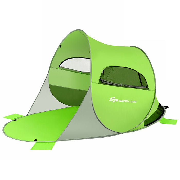 Portable Beach Shade by UPF 50+ - Pop Up Green Waterproof Beach Canopy Tent - Ideal for Sun Protection and Outdoor Activities