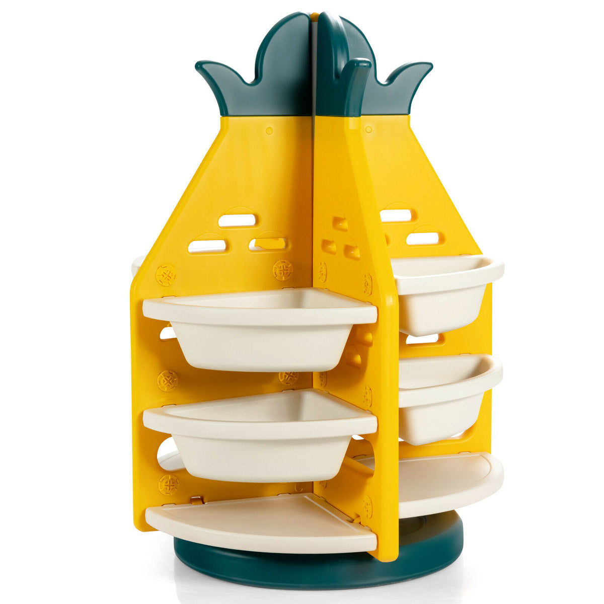 Pineapple Design Kid's Toy Storage - 360° Rotation, Space-saving Organizer - Ideal for Keeping Children's Play Areas Tidy and Clutter-Free