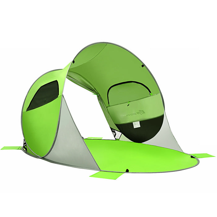 Portable Beach Shade by UPF 50+ - Pop Up Green Waterproof Beach Canopy Tent - Ideal for Sun Protection and Outdoor Activities