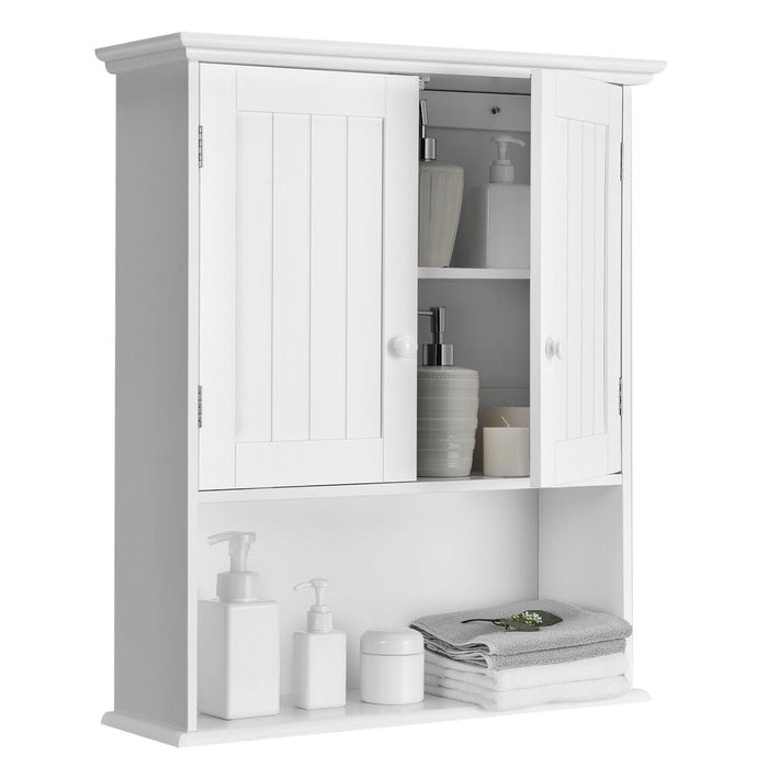 Grey Wall Mounted Cabinet - Bathroom Storage with Adjustable Shelf - Ideal for Maximizing Space and Organizing Supplies