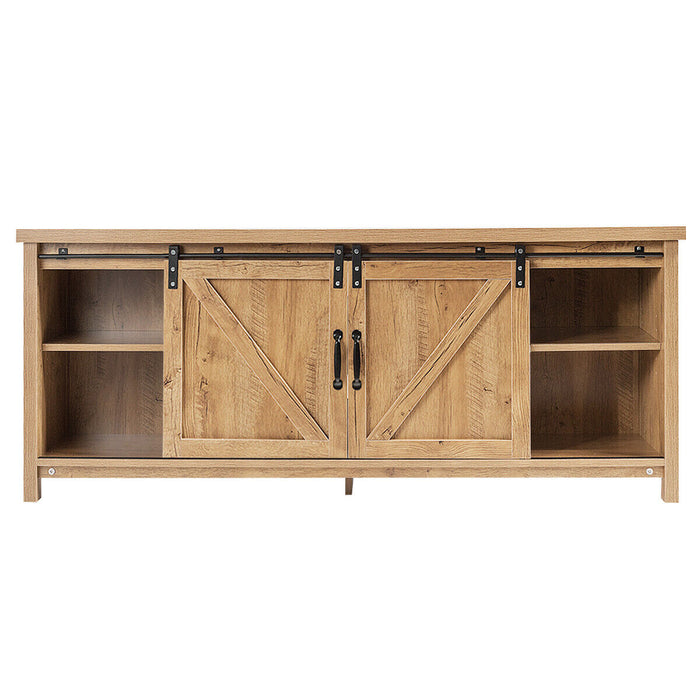 Modern Design - 60-Inch Wooden TV Cabinet with Media Storage Shelves - Ideal for Spacious and Stylish Living Rooms