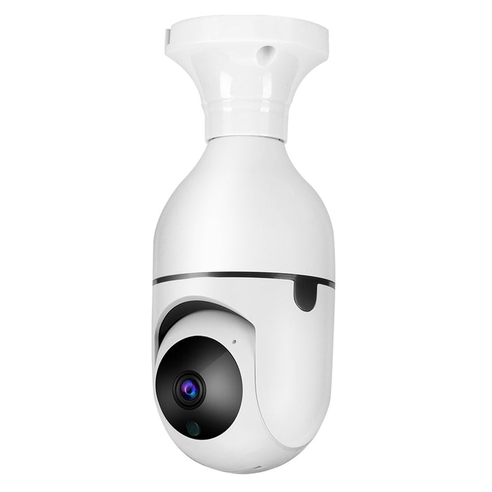 XIAOVV 2MP WiFi PTZ Security Camera - Wireless Bulb Camera with E27 Connector, Infrared Night Vision, Motion Detection, 2-Way Audio - Ideal for Home and Office Safety