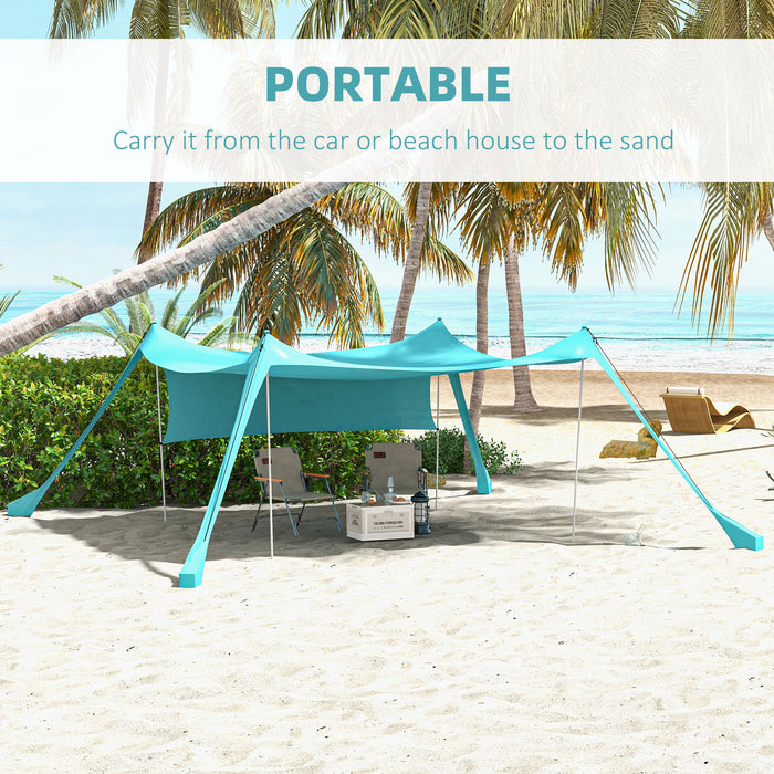 Portable Beach Tent Event Shelter with Detachable Sidewall - Includes Carry Bag, Ideal for Camping, Fishing & Picnics - Sky Blue Shade for Outdoor Activities