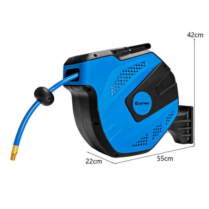 Auto Retractable Air Hose - 15M Wall-Mounted for Easy Access - Ideal for Workshops and DIY Enthusiasts