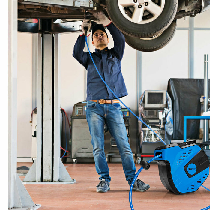 Auto Retractable Air Hose - 15M Wall-Mounted for Easy Access - Ideal for Workshops and DIY Enthusiasts
