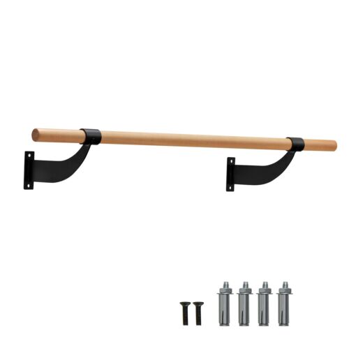 Beech Wood Ballet Barre, 120cm, Wall-Mounted - Black Finish Aesthetic - Ideal for Home Practice, Dance Studios, and Fitness Rooms