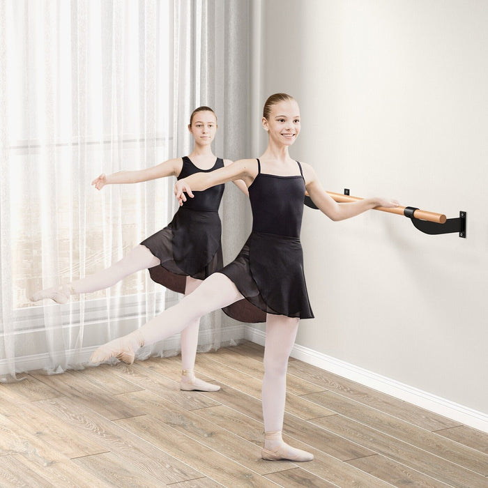 Beech Wood Ballet Barre, 120cm, Wall-Mounted - Black Finish Aesthetic - Ideal for Home Practice, Dance Studios, and Fitness Rooms