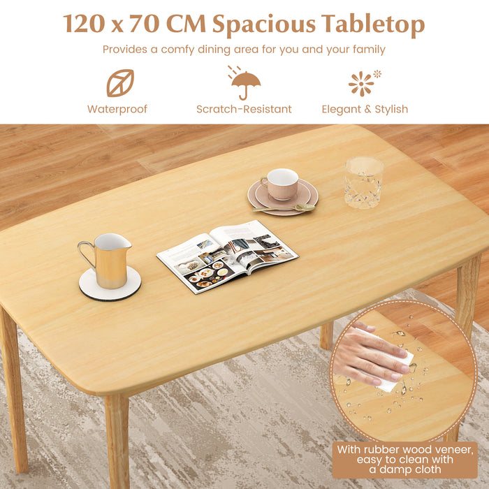 Wooden Dining Table, 120cm - With Robust Rubber Wood Legs - Ideal for Family Gatherings and Dinner Parties