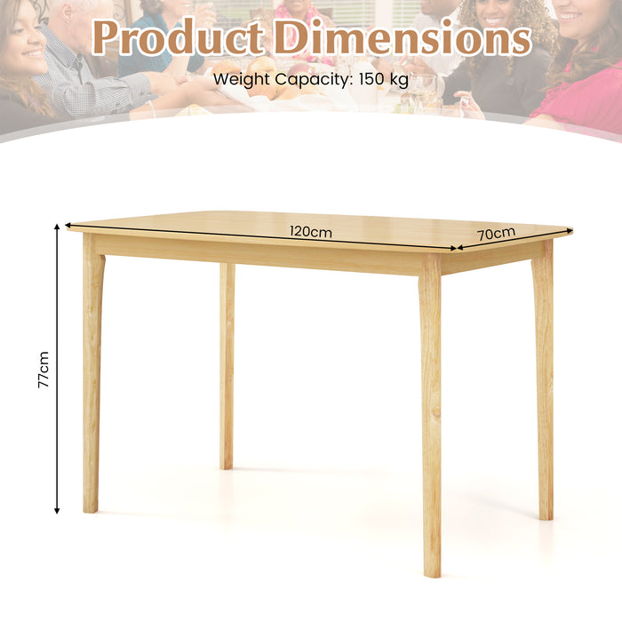 Wooden Dining Table, 120cm - With Robust Rubber Wood Legs - Ideal for Family Gatherings and Dinner Parties
