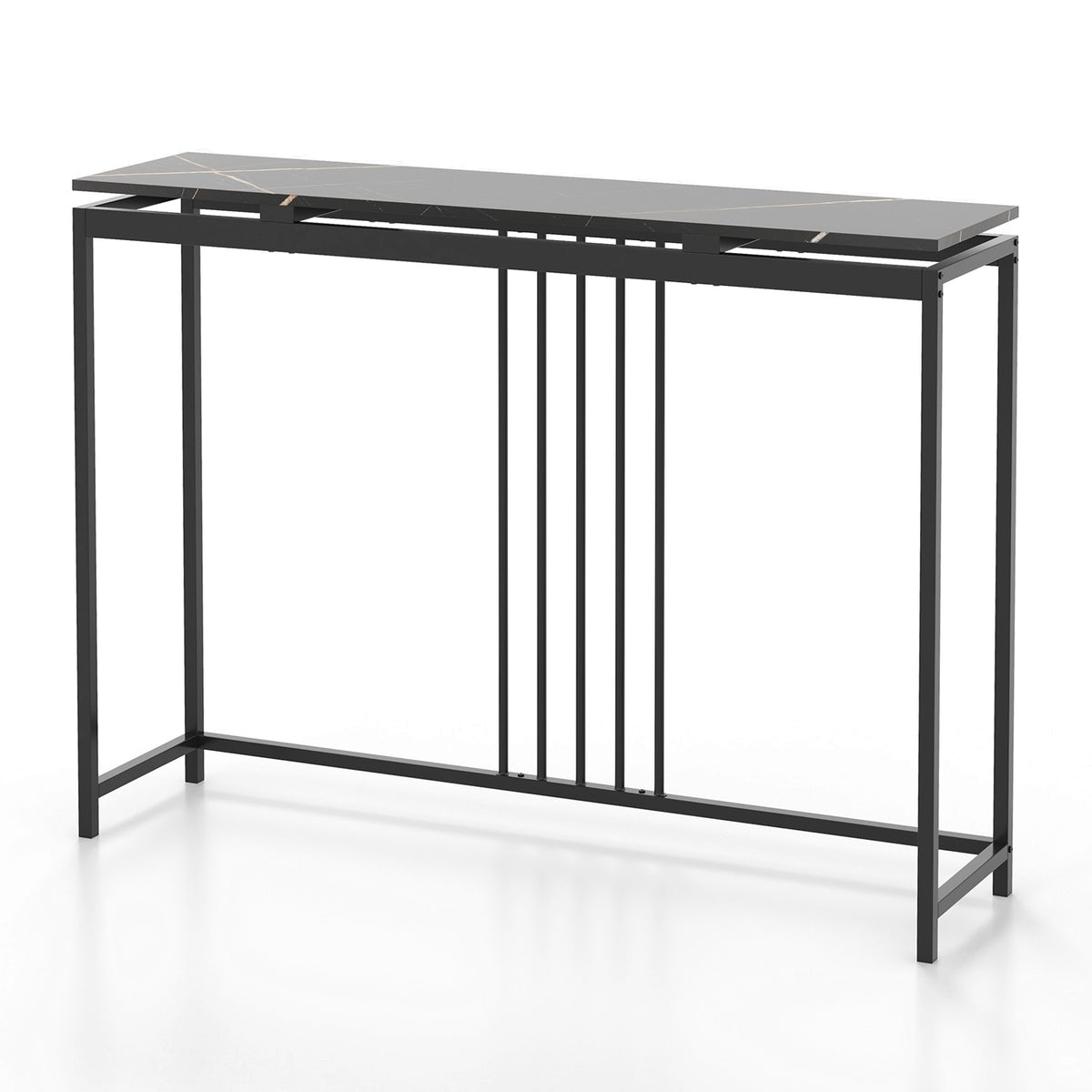 Faux Marble 120cm Console Table - Narrow Entryway Furniture, Elegant Design - Perfect for Small Spaces and Home Decor