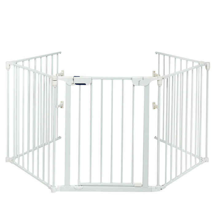 5 Panel Baby Safety Playpen - Fireplace Barrier Gate and Room Divider - Ideal Childproof Solution for Infants and Toddlers
