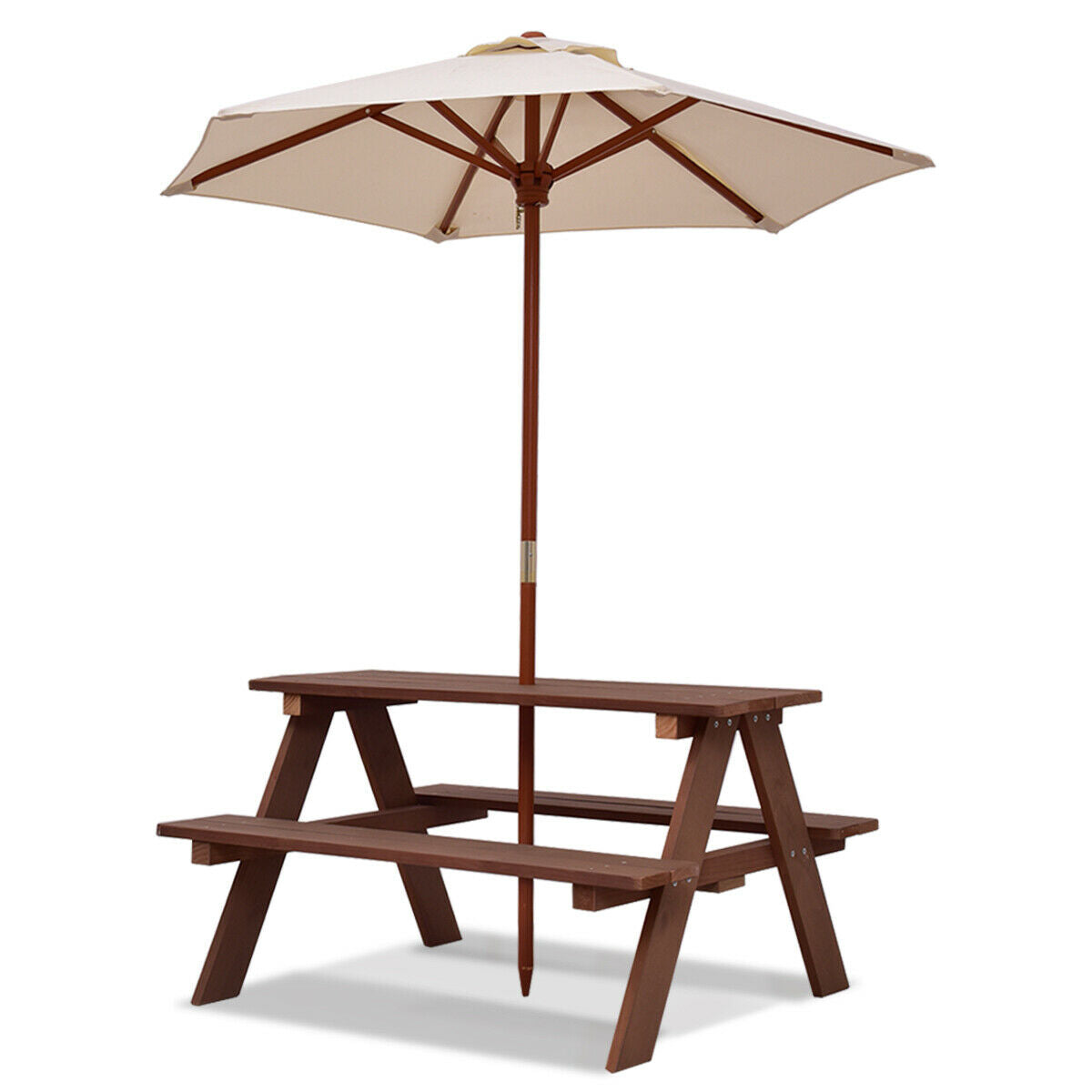 Kid's Outdoor Furniture - Garden Picnic Table Bench with Sun-Shielding Umbrella - Perfect for Children's Outdoor Parties and Gatherings