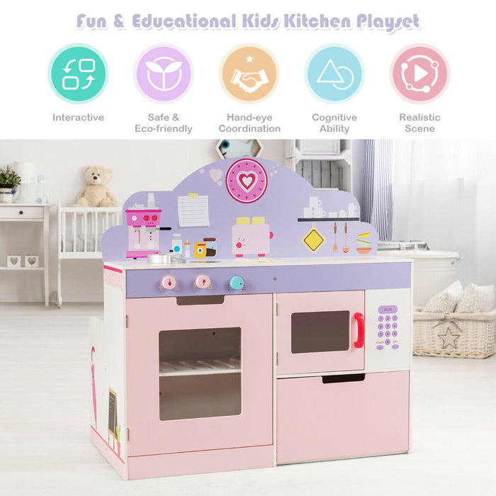 2-in-1 Playset Brand - Kitchen and Cafe Pretend Play Toy Set - Perfect for Imaginative Play for Children