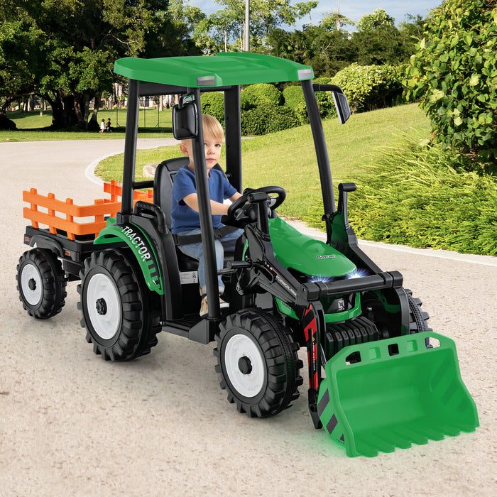 KidTrax 12V Ride-On Tractor - Battery Powered Children's Toy with Trailer - Perfect for Young Farmers and Outdoor Enthusiasts