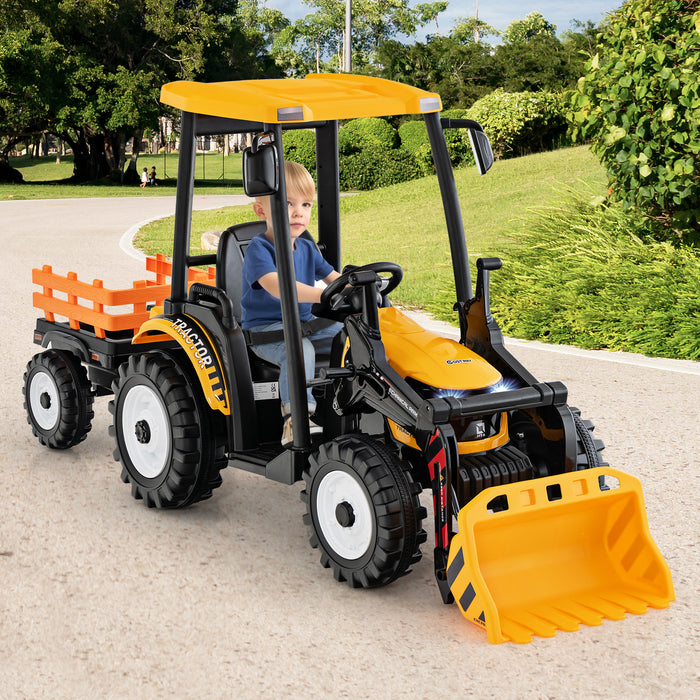 KidTrax 12V Ride-On Tractor - Battery Powered Children's Toy with Trailer - Perfect for Young Farmers and Outdoor Enthusiasts