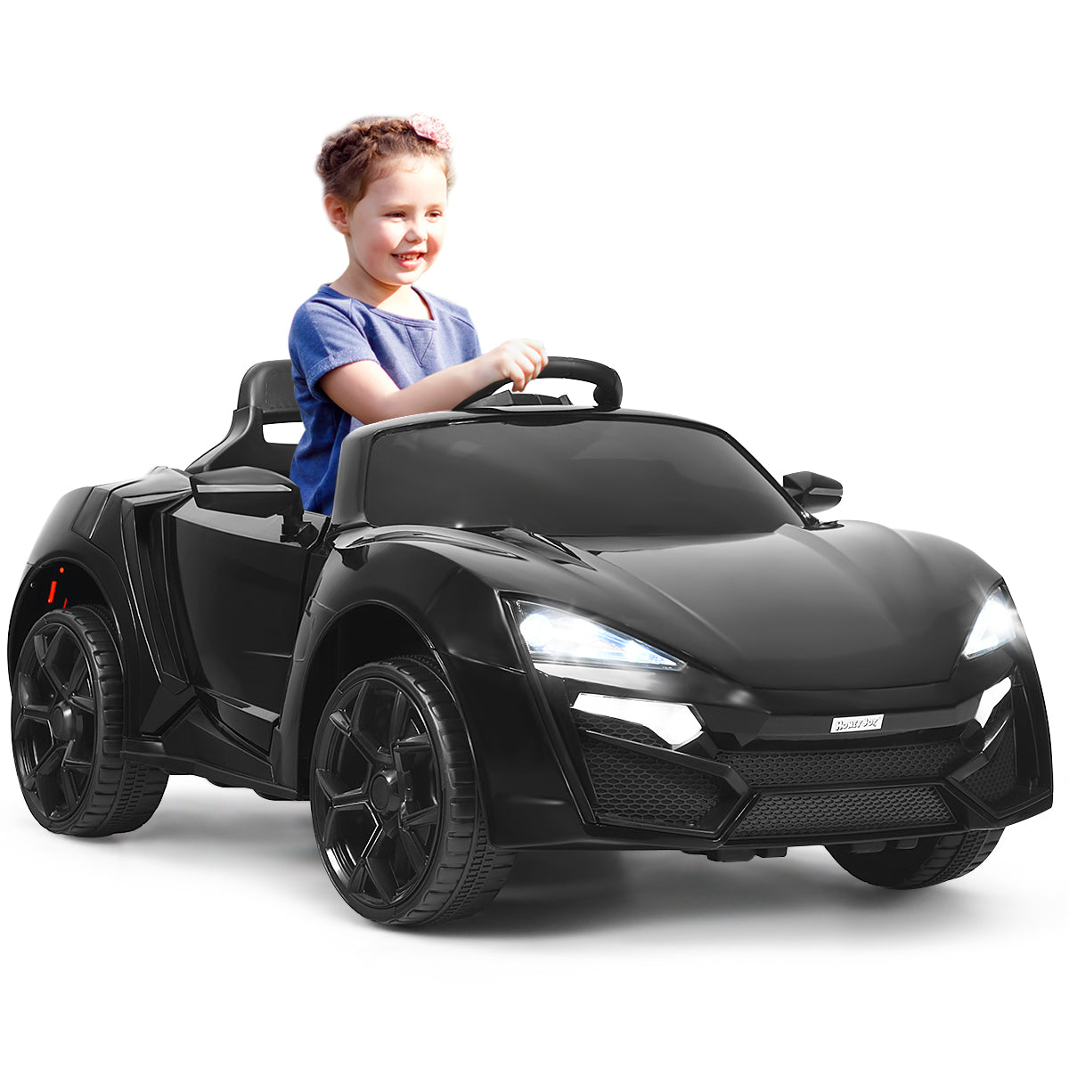 12V Electric Kids Car - 2.4G Remote Control, Spring Suspension, Black - Ideal for Children's Outdoor Play Fun