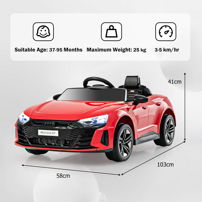 Audi Officially Licensed 12V Kids Electric Ride-On Car - Red Car with Remote Control Feature - Perfect for Children's Outdoor Fun and Adventures