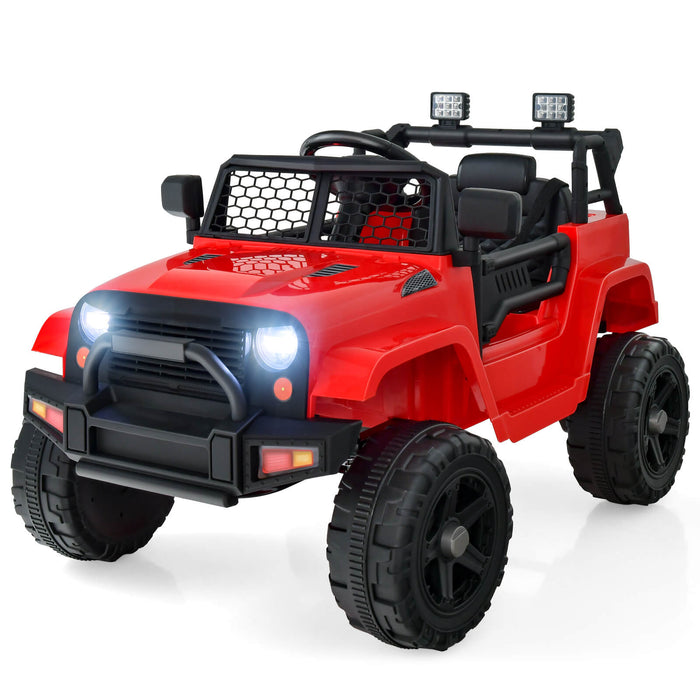 Kids Enjoyment Brand - 12V Ride-On Car with Remote Control and Music Function in Red - Perfect for Children's Outdoor Play and Entertainment