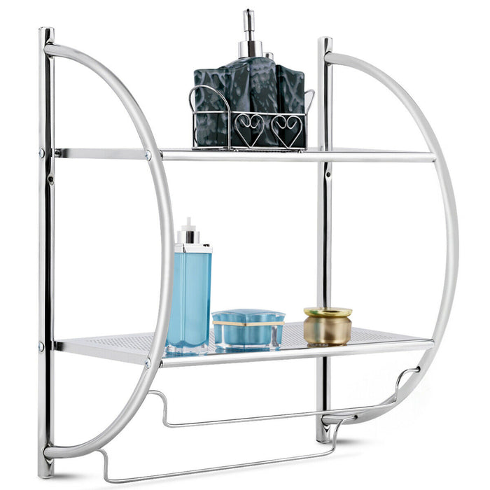 WallPro - Bathroom Shelves with Towel Holder, Wall Mounted - Ideal for Organizing Bathroom Accessories