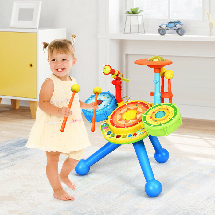 Kidsmania Toy Drums - Child Sized Drum Set Toys for Rhythm Enhancement - Ideal Gift for Young Music Enthusiasts