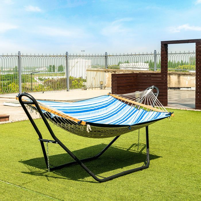 Hammock Swing Lounger - Steel Frame Stand for Stability and Durability - Ideal for Outdoor Relaxation and Leisure Time