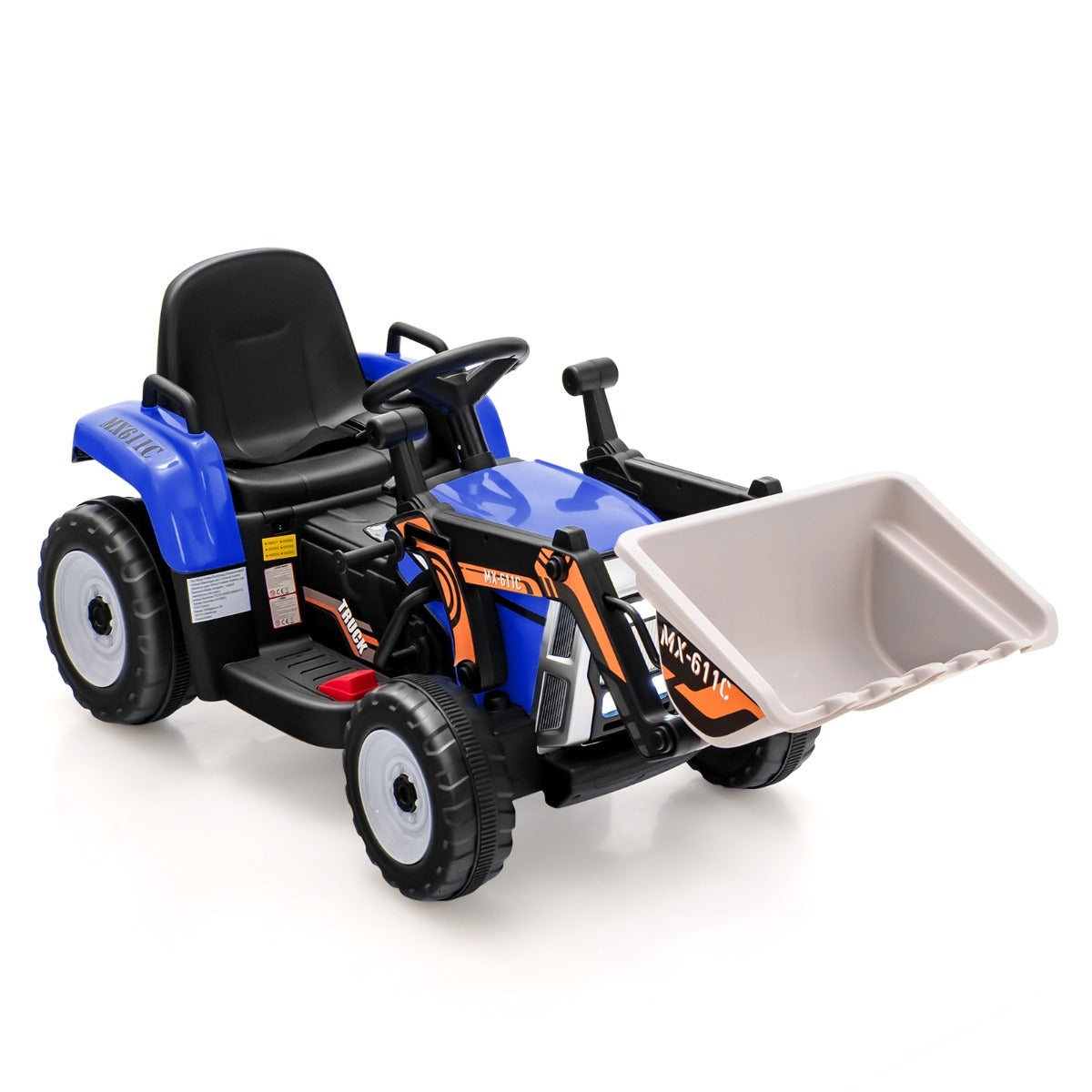 Loader Digger Model 12V - Battery Powered Construction Toy with Adjustable Arm and Bucket in Blue - Ideal for Outdoor Fun and Improving Motor Skills for Kids